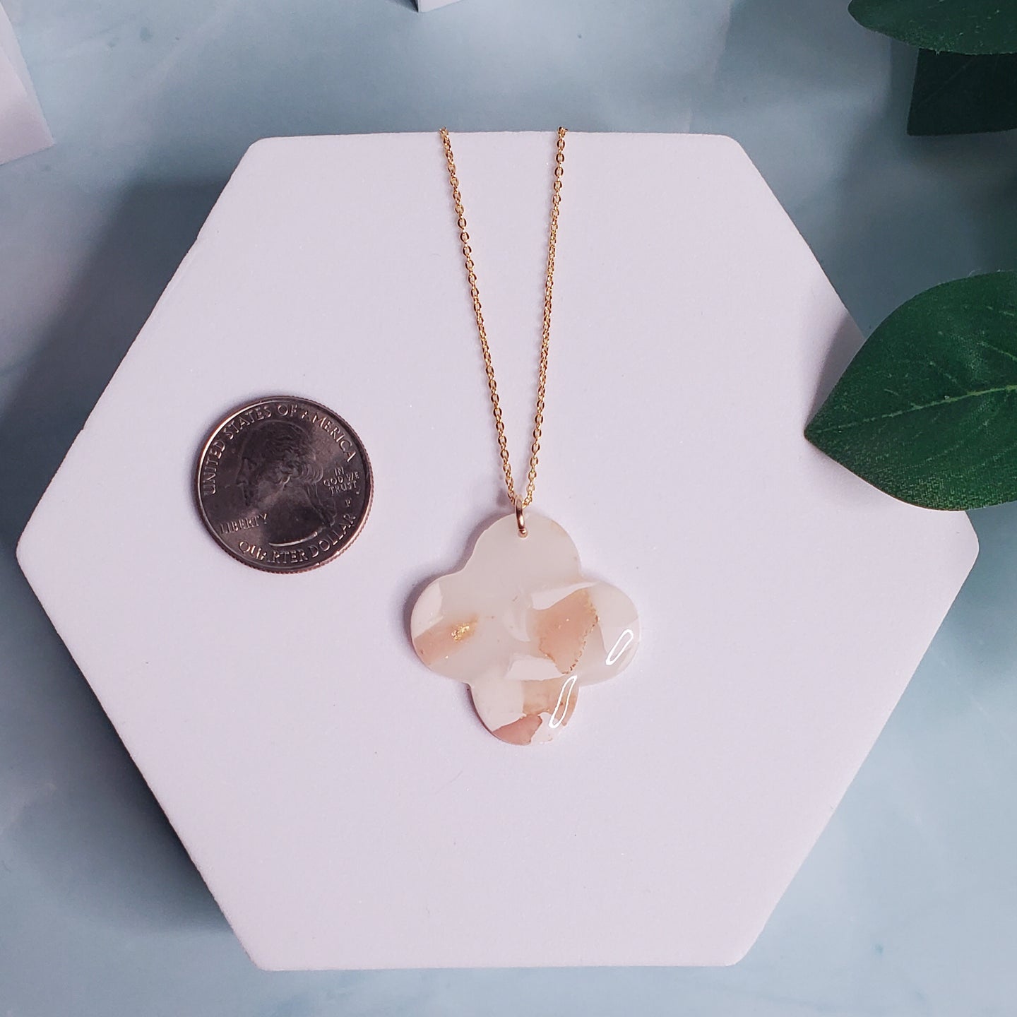 Marble Clover Necklace